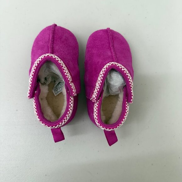 Ugg Tasman Pink Suede Leather Wool Lined Shoe 1130359I Infant Baby Girl size 4/5 - Picture 4 of 9